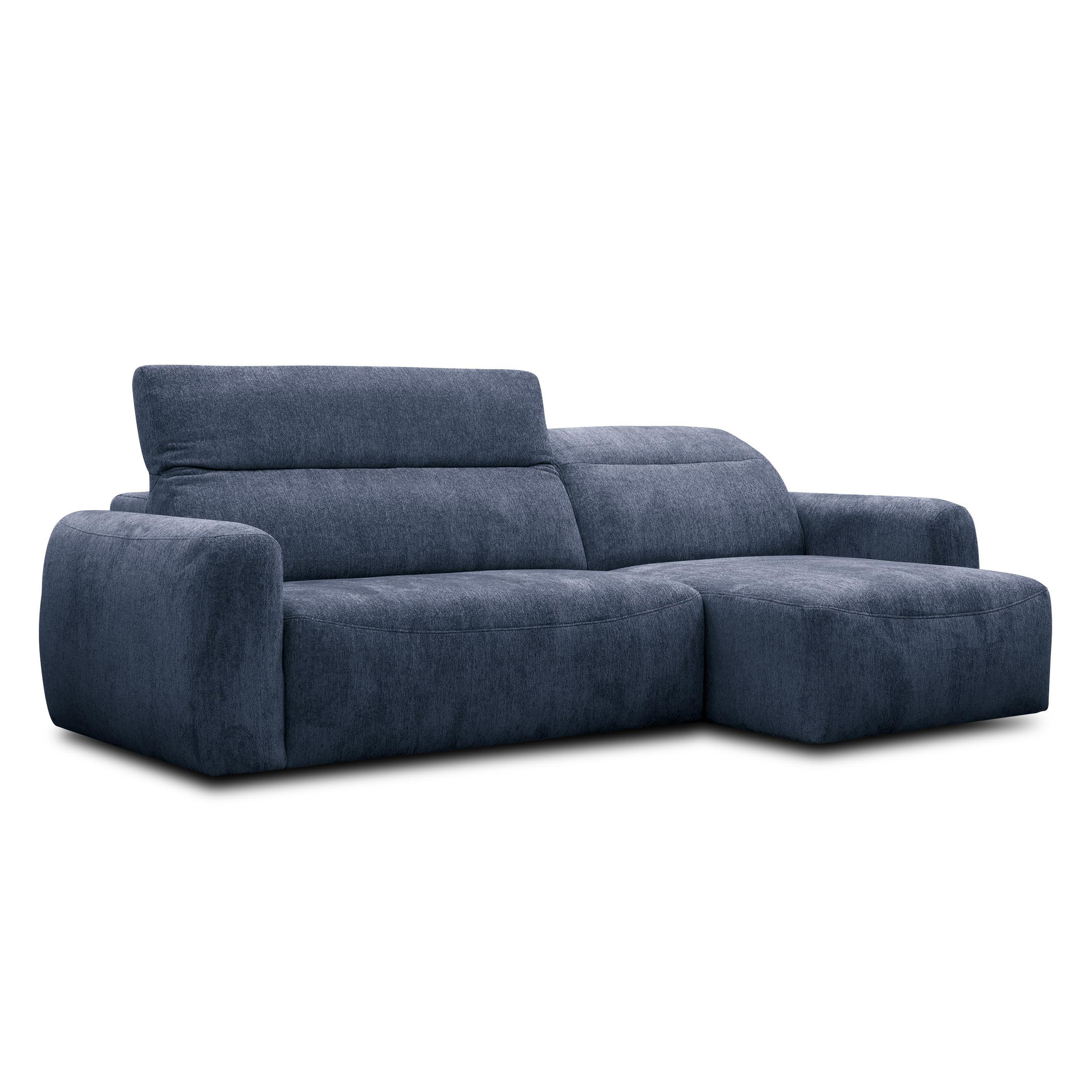 ECKSOFA NERO 4-Sitzer, dunkelblau - Schwarz/Dunkelblau, Holz/Textil (272/81/159cm) - Wozimo