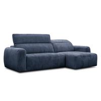 ECKSOFA NERO 4-Sitzer, dunkelblau - Schwarz/Dunkelblau, Holz/Textil (272/81/159cm) - Wozimo