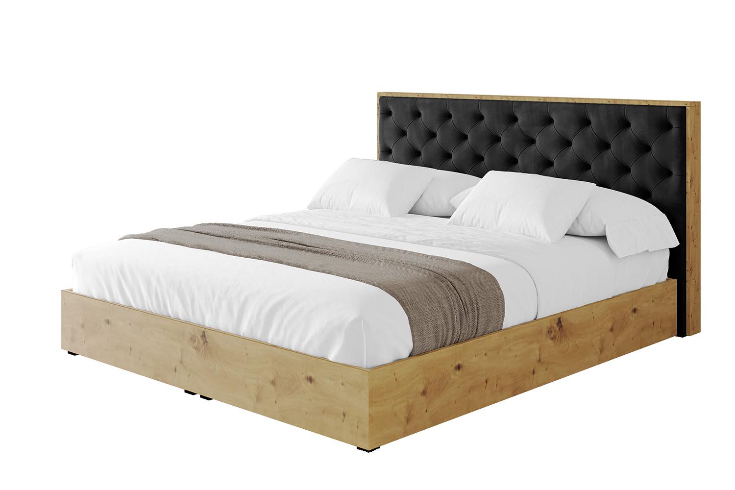 POLSTERBETT mit Bettkasten und Lattenrost, Boxbett ohne Matratze - ENZO3 180x200 Schwarz - Schwarz, Holzwerkstoff/Textil (180/200cm) - ALTDECOR