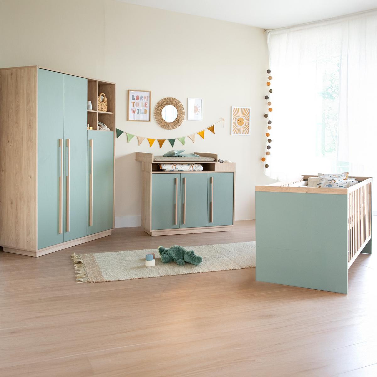 BABYZIMMER Selva 3-teilig - Grün, Holz (1/1/1cm) - Roba