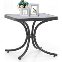 BEISTELLTISCH Schwarz - Schwarz, Glas (50/50/45cm) - COSTWAY