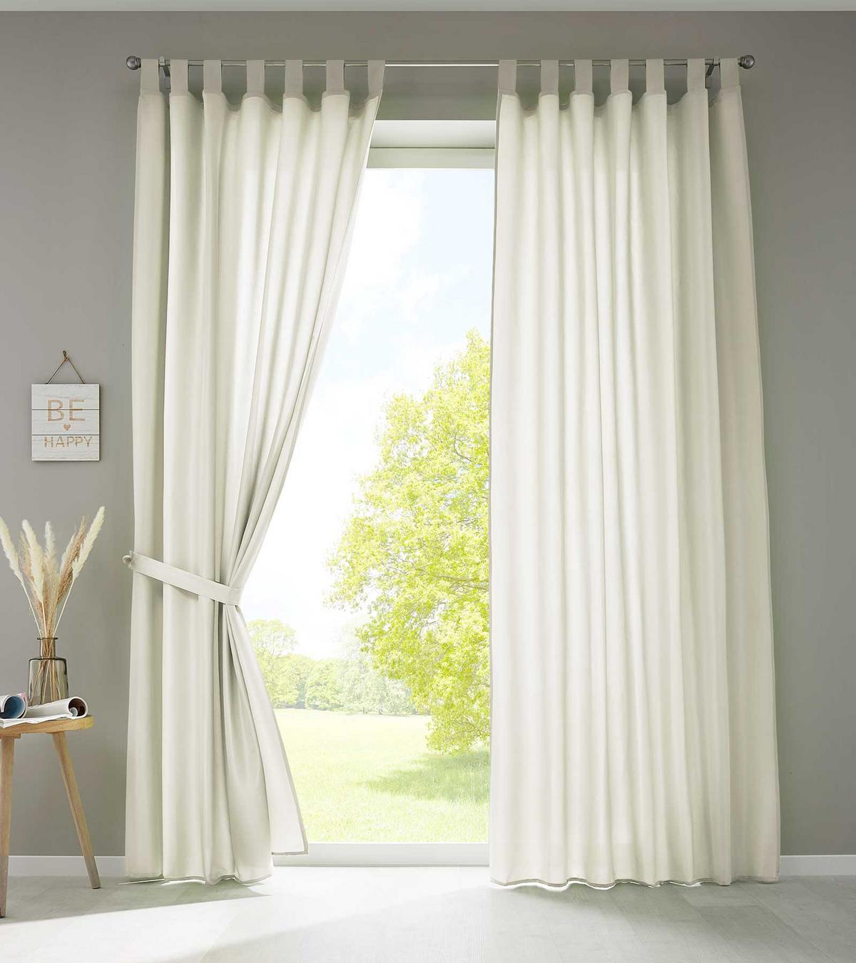 VORHANG 2ER SET POTSDAM HxB 245x140 cm Creme - Creme, Textil (140/245cm) - Gardinenbox