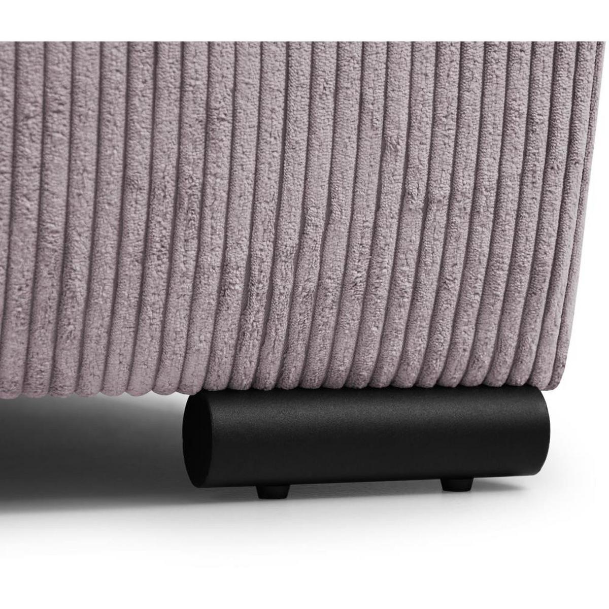 WOHNLANDSCHAFT Benny U rosa - Schwarz/Rosa, Textil/Metall (350/85/186cm) - Beautysofa