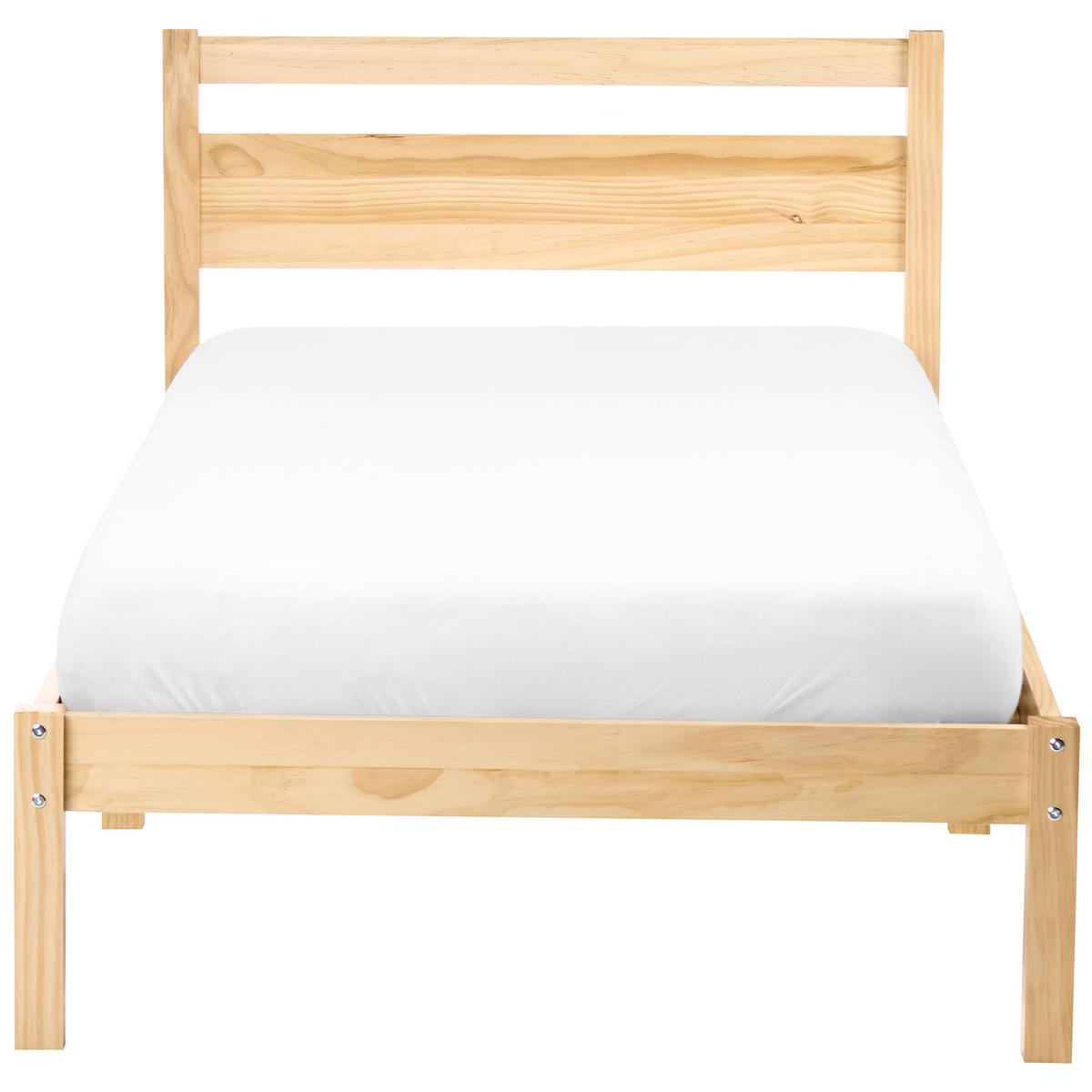 BETT mit Lattenrost 90/200 Kiefernholz Hellbraun Mercurer - Hellbraun/Braun, Holz (90/200cm) - Beliani