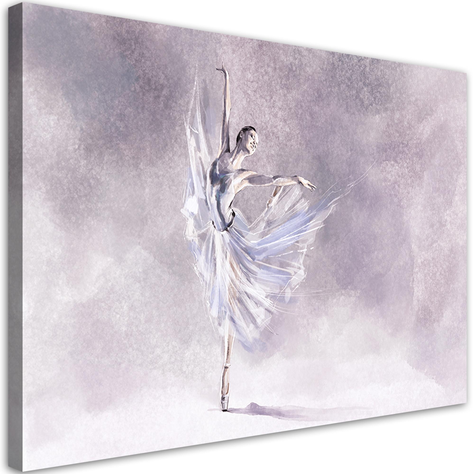 WANDBILD ballerina pirouet - Silberfarben, Textil (60/40cm) - Feeby
