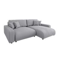 ECKSOFA Emma Hellgrau Cord - Ottomane rechts - Hellgrau, Textil (234/170cm) - S-Style Möbel