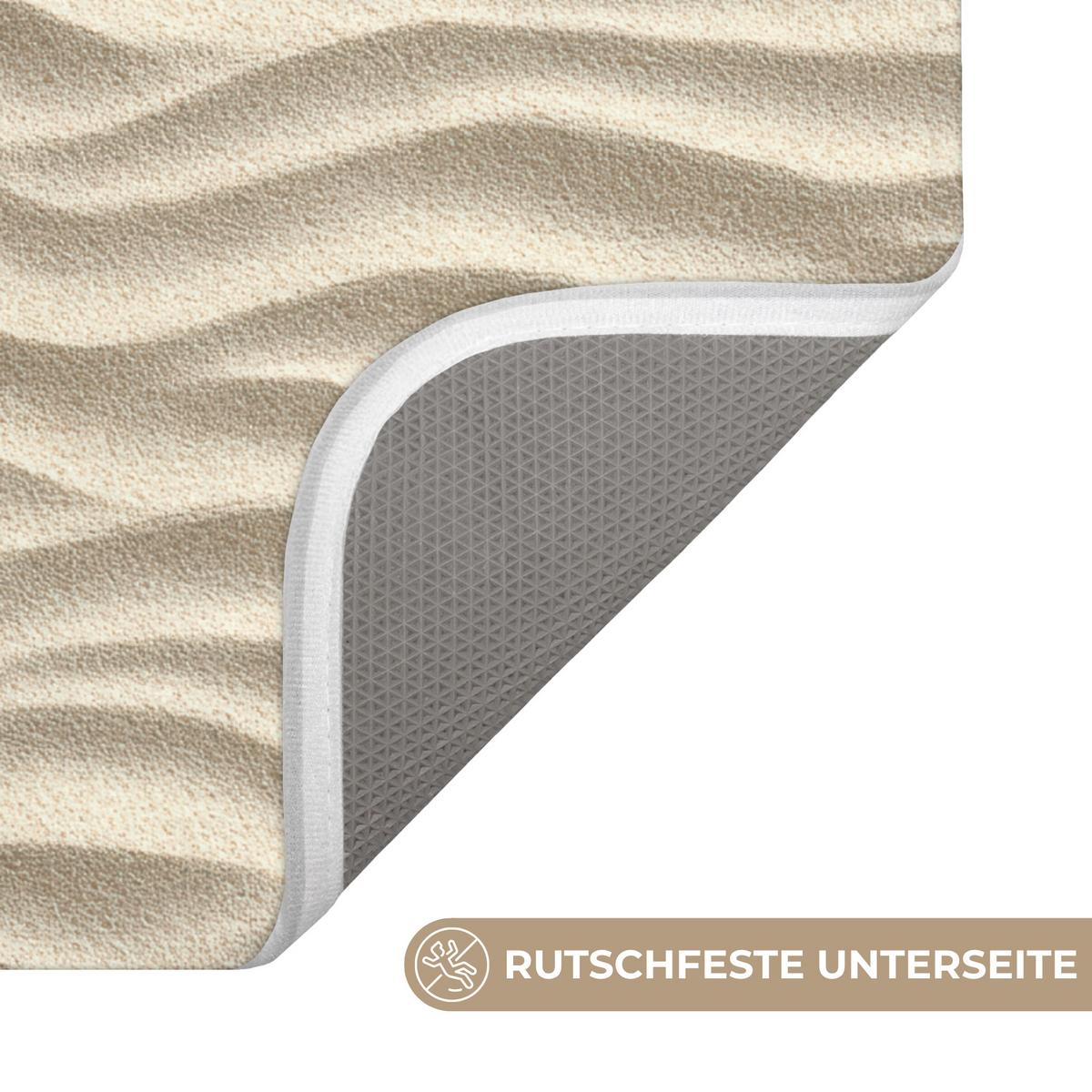 WC-VORLEGER Sand - Wellen - Beige Toilettenvorleger 55x60 cm - Beige, Textil (55/1cm) - OnlyWow