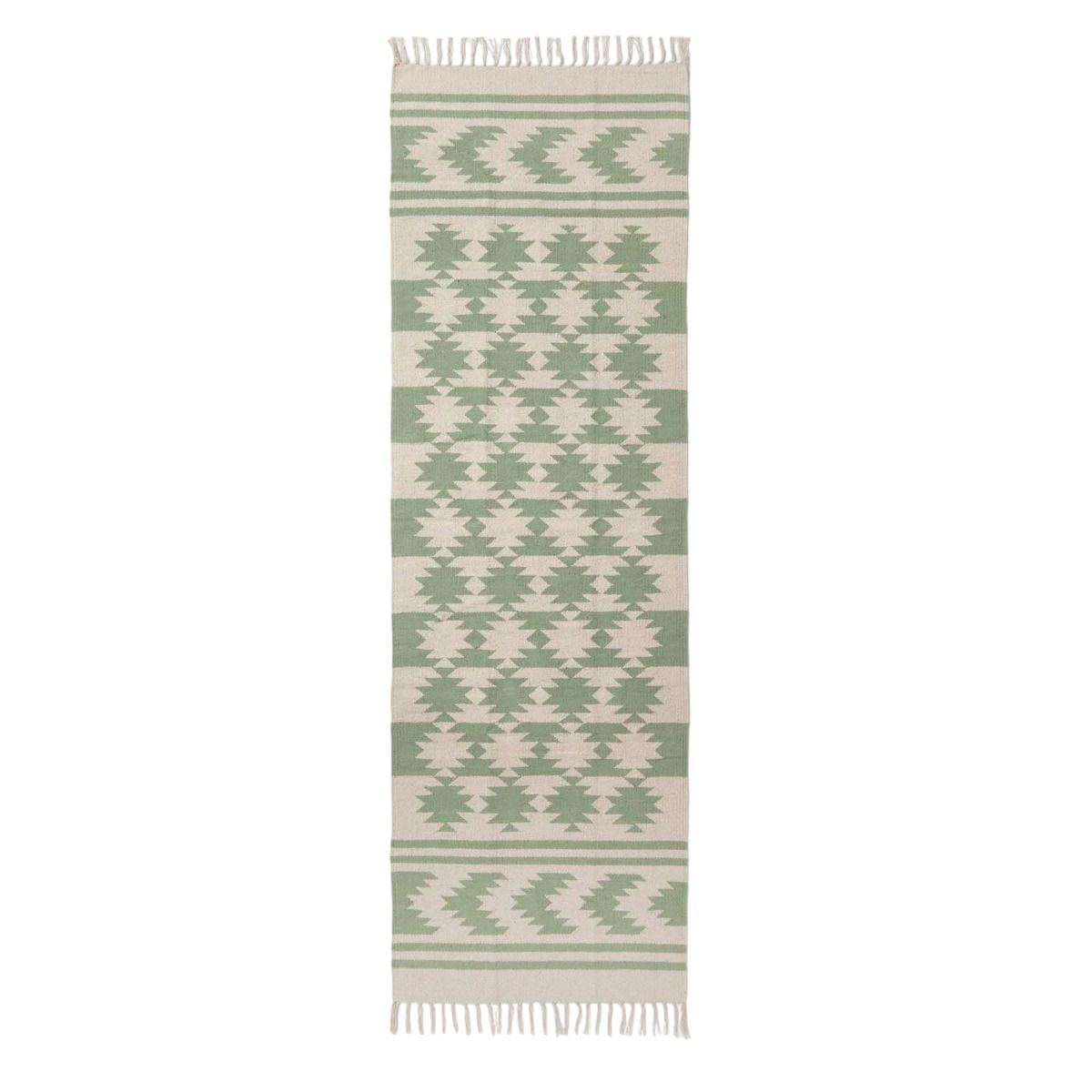 KELIM-TEPPICHLÄUFER Turin 66/200 cm - Grün, Textil (66/200cm) - Homescapes