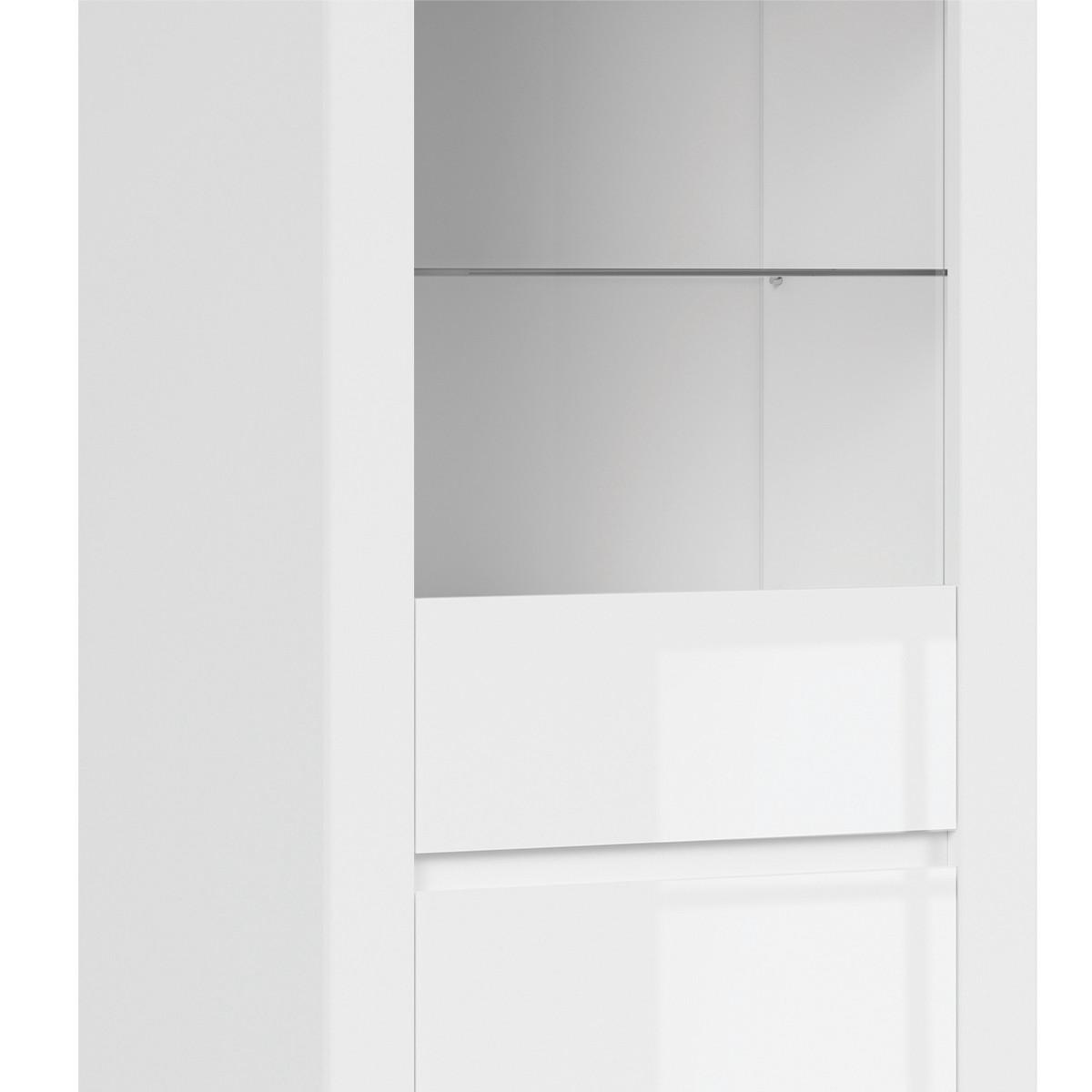 VITRINE Hella Weiß und Holz - Weiß, Holzwerkstoff (68/203/42cm) - Petits-meubles