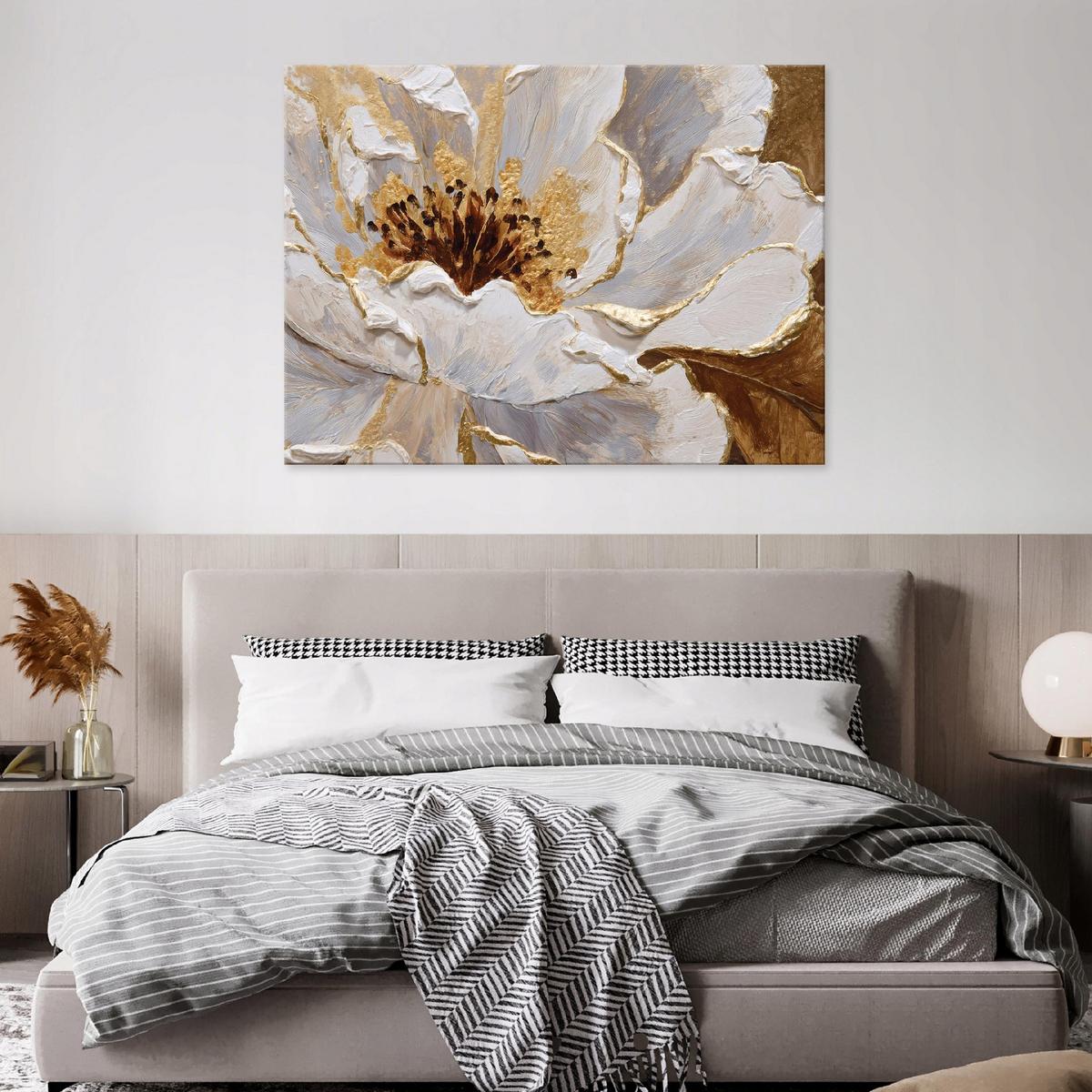 LEINWANDBILD Blumen Glanz Braun 60x40 cm - Multicolor, Holzwerkstoff (60/40cm) - Wallarena
