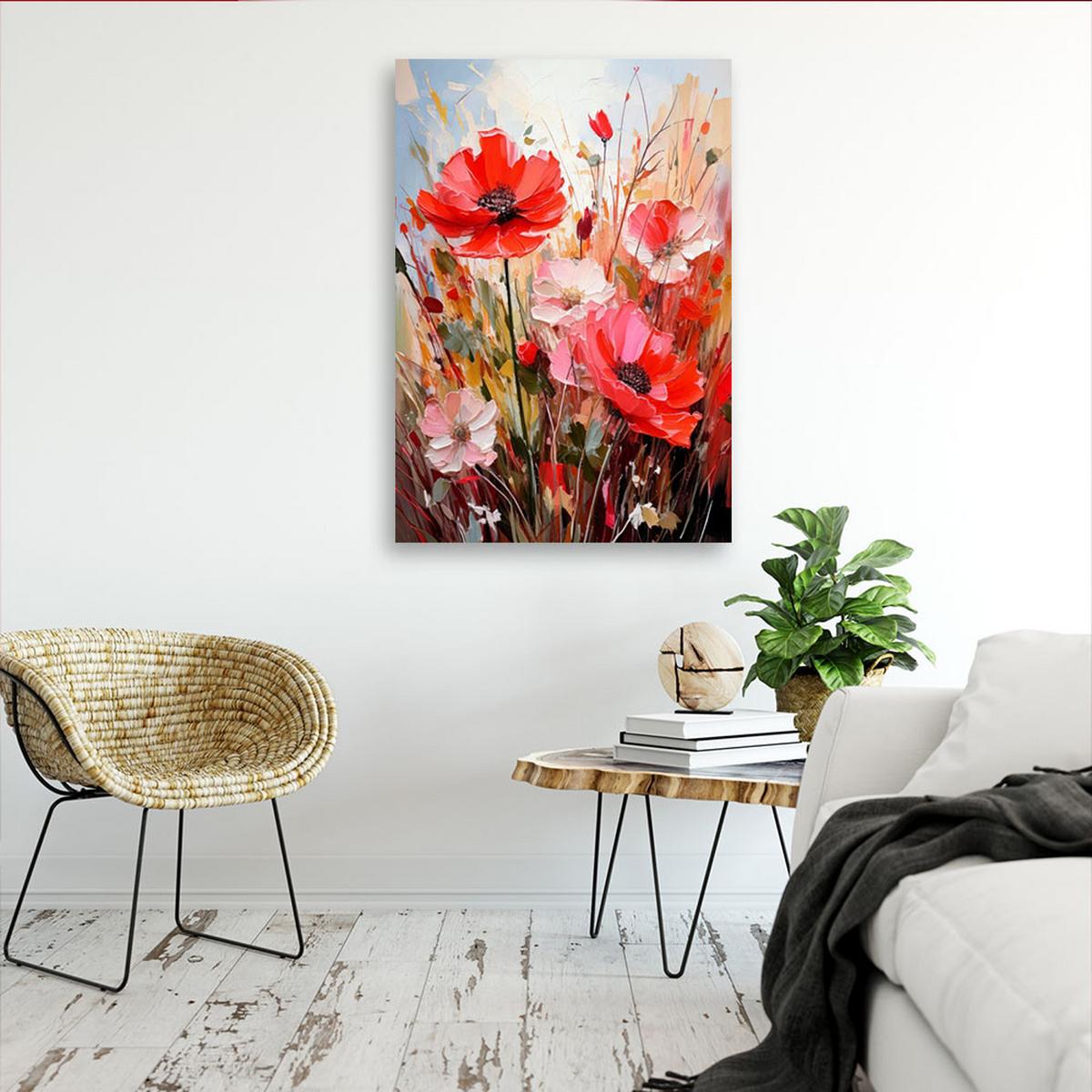 LEINWANDBILD Blumen 40x60cm - Rosa, Textil (40/60cm) - Feeby