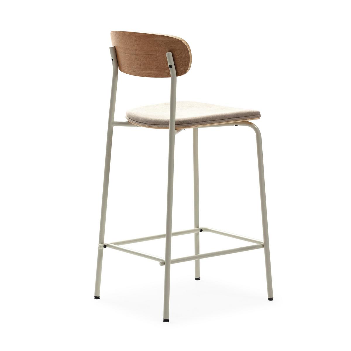 BARHOCKER (Set aus 2) aus Stoff mit schwarzen Metallbeinen - adriana 42/48/66 cm - Beige, Textil (48/66/42cm) - Drawer