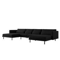 WOHNLANDSCHAFT Agada In Verita - Schwarz, Holzwerkstoff/Textil (391/83/174cm) - Fun Möbel