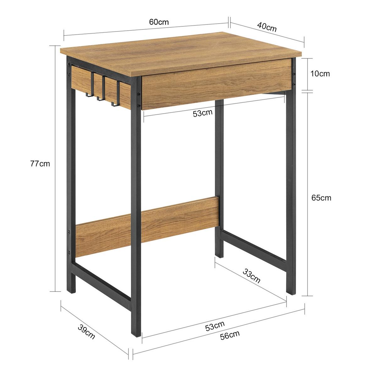 SCHREIBTISCH Vintage - Naturfarben, Holzwerkstoff (40/60/77cm) - SoBuy