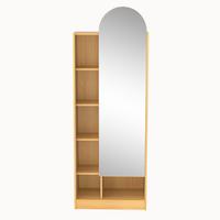 SCHUHSCHRANK Spiegel Holzoptik Hochschrank Stauraum - Naturfarben, Holzwerkstoff (60/165/28cm) - Urban Meuble