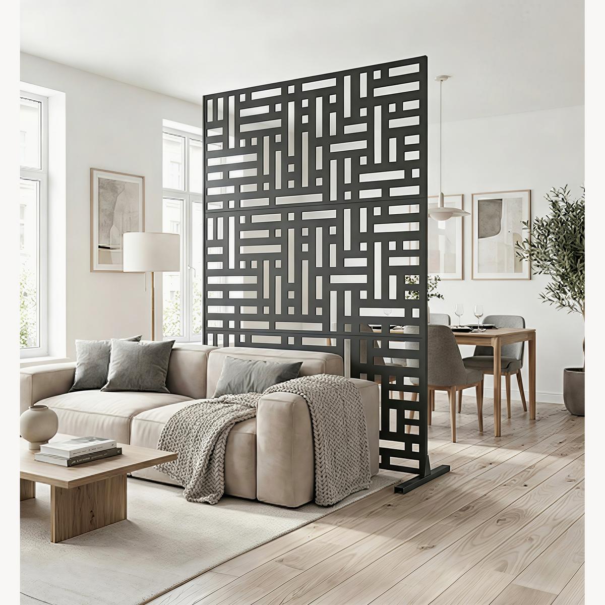 TRENNWAND Bernalda - Anthrazit, Metall (120/180cm) - casa.pro