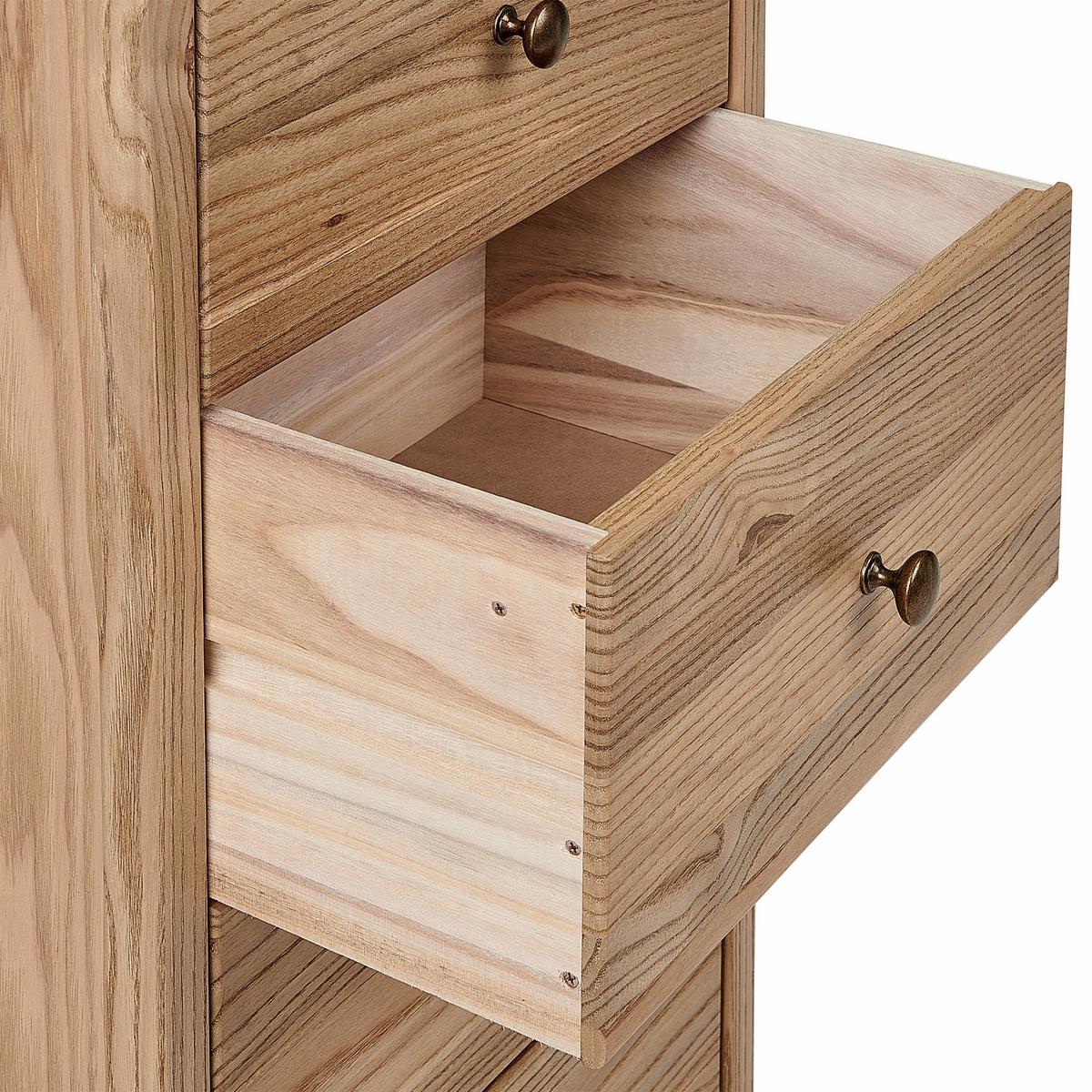KOMMODE mit 5 Schubladen Sassafrasholz Braun Salton - Braun, Holz (50/111/39cm) - Beliani