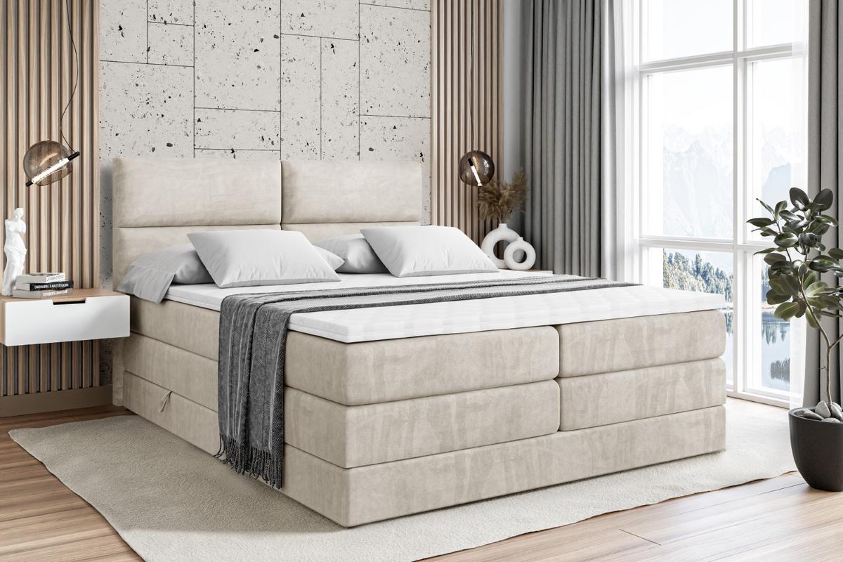 BOXSPRINGBETT BOXI3 KING - 140x200 - H3/H4 - Creme - Creme, Holzwerkstoff (140/200cm) - ALTDECOR