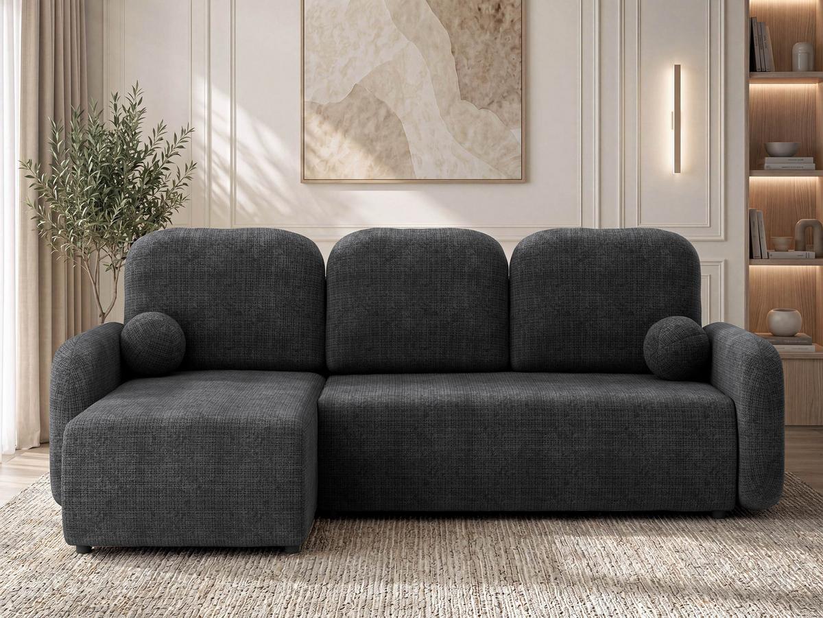 ECKSCHLAFSOFA Gizefa - Anthrazit/Schwarz, Holz/Kunststoff (233/147cm) - MIRJAN24
