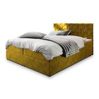 BOXBETT RIVA 200x200 cm mit Matratze und Topper, H2+H3 - Gelb - Gelb, Holz (200/200cm) - MASSENO