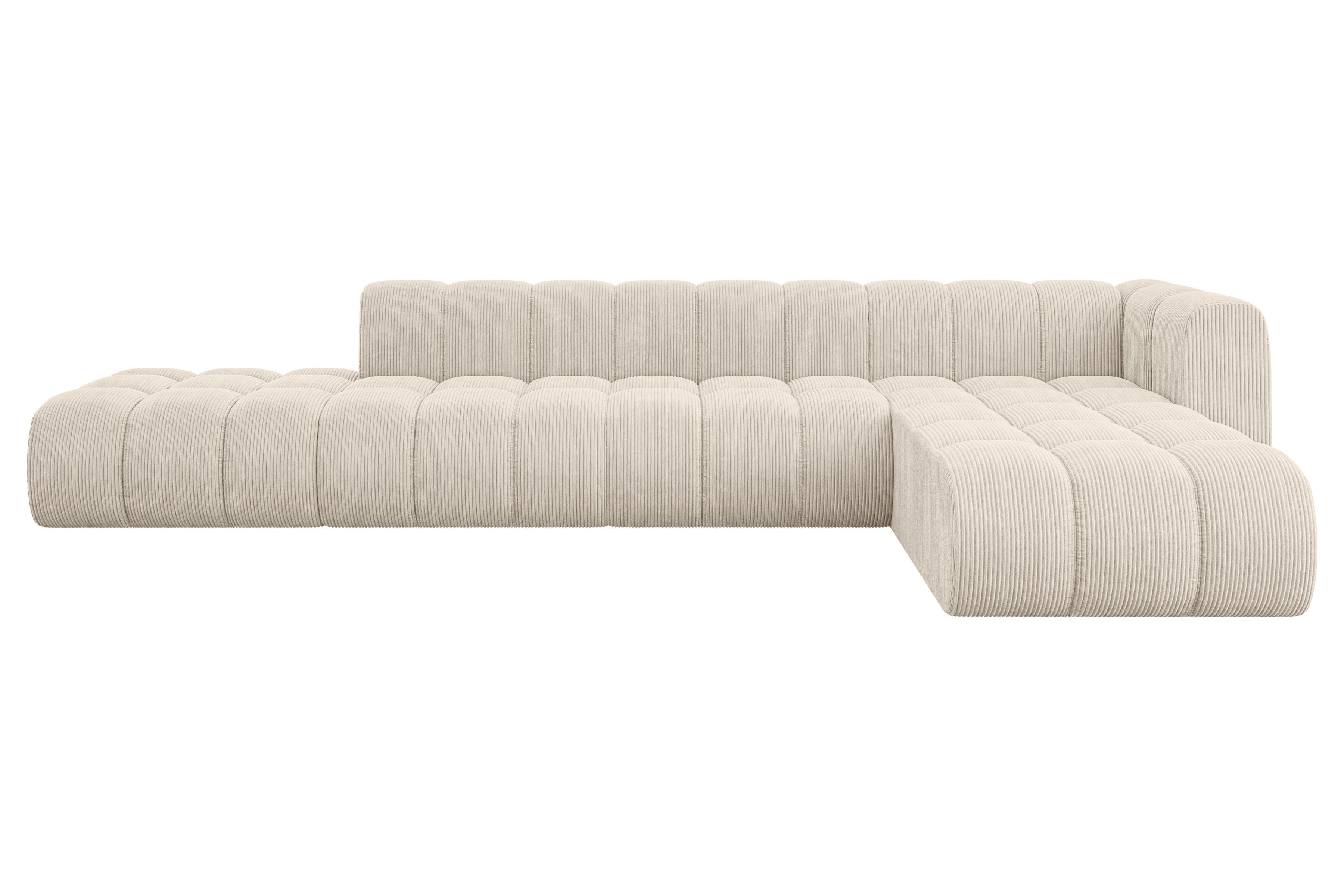 ECKSOFA modulares Sofa Zuvon-L2 - 387x177x70 cm Beige - Beige, Holzwerkstoff/Textil (387/177cm) - ALTDECOR