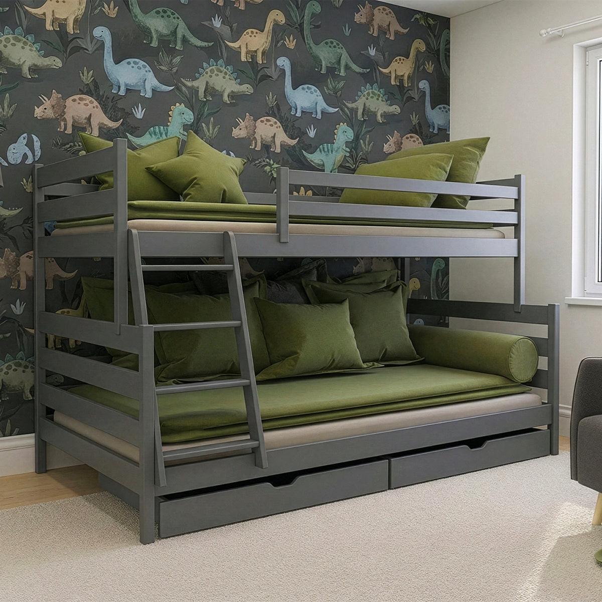 ETAGENBETT 120/200 Leo Anthrazit - Grau, Holz (120/200cm) - Petits-meubles