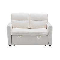 SCHLAFSOFAS mit abnehmbaren Kissen und verstellbarer Rückenlehne - Beige, Holzwerkstoff/Textil (127/87/90cm) - Urban Meuble