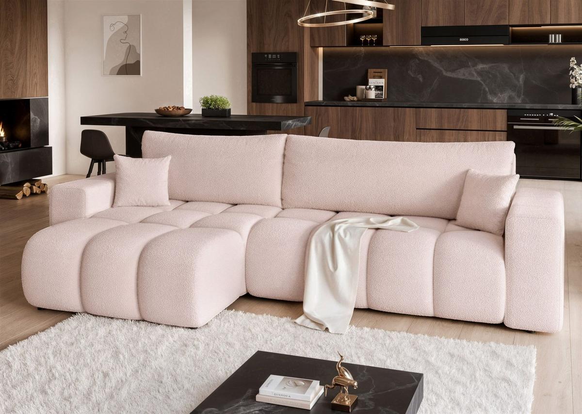 ECKSOFA Anabel Max Mit Schlaffunktion - Creme, Holzwerkstoff/Textil (278/145cm) - Fun Möbel