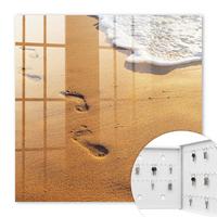 SCHLÜSSELBOX Weiß 30x30 cm – Türöffnung nach rechts - Die Ruhe des Strandes - Gelb, Metall (30/30/5cm) - TULUP