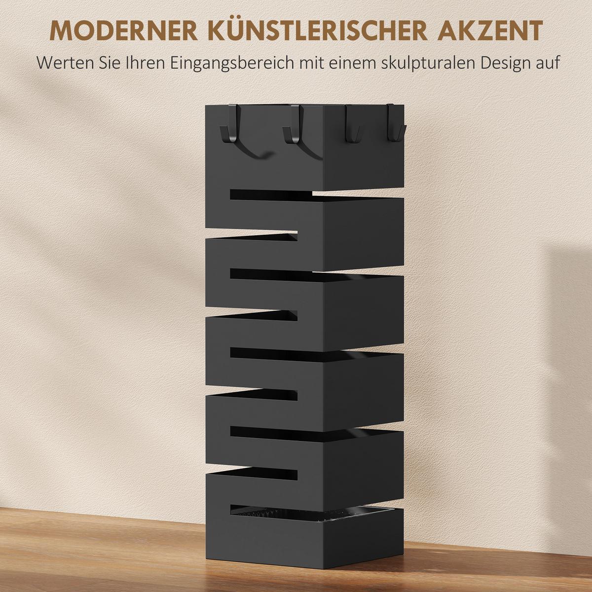 REGENSCHIRMSTÄNDER Stahl Schwarz - Schwarz, Metall (15.5/49/15.5cm) - HOMCOM