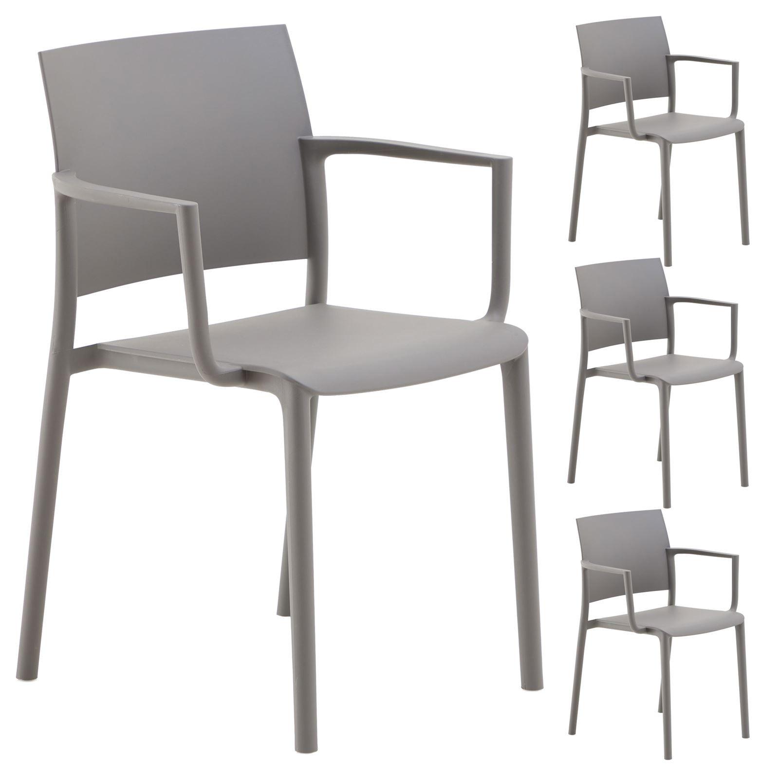GARTENSTÜHLE TERRA 4er-Set grau - Grau, Textil (58/82/52cm) - IDIMEX