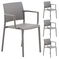 GARTENSTÜHLE TERRA 4er-Set grau - Grau, Textil (58/82/52cm) - IDIMEX