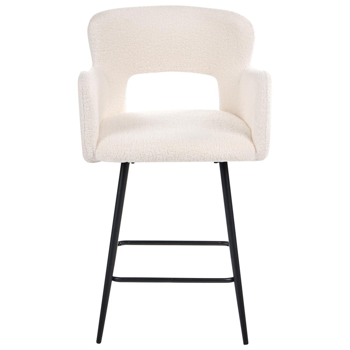 BARSTUHL 2er-Set Bouclé Cremeweiß Sanilac - Weiß, Textil (53/94/51cm) - Beliani