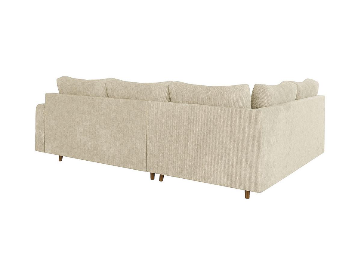ECKSOFA Sigurd Beige Chenille - Ottomane links - Beige/Braun, Holz/Textil (231/161cm) - S-Style