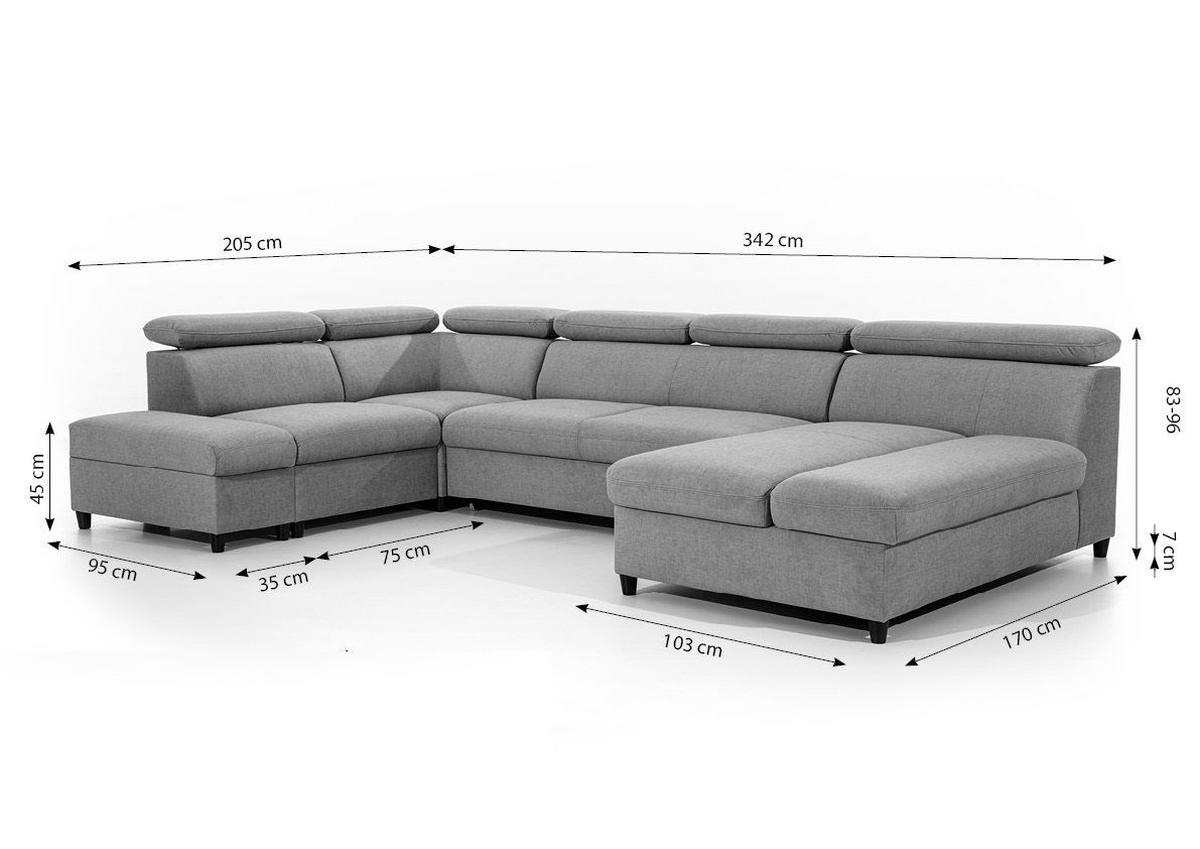 WOHNLANDSCHAFT Schlafsofa Anton - Taupe, Holzwerkstoff/Textil (342/96/205cm) - Fun Möbel