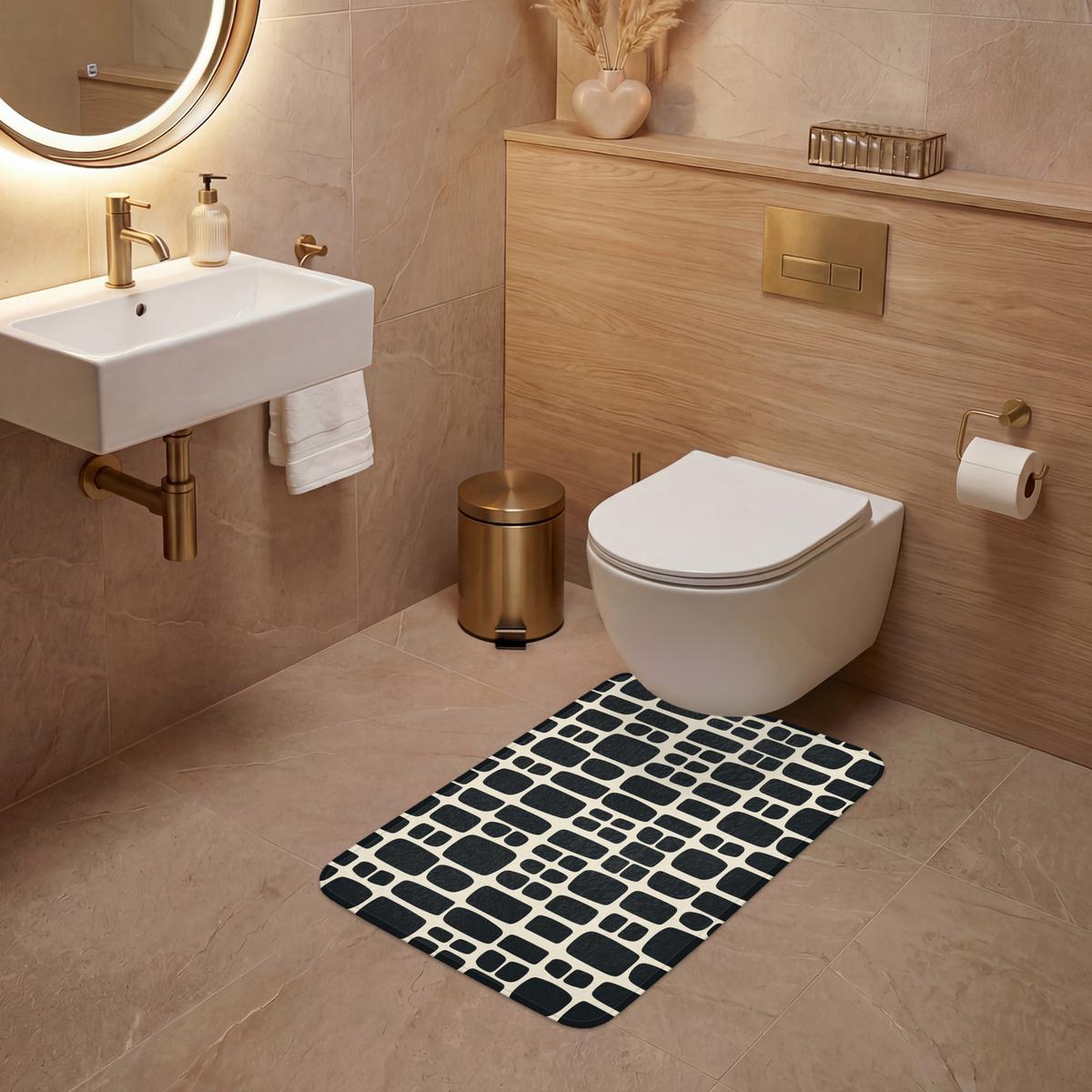 WC-VORLEGER Modern - Bio - Schwarz WC Teppich 50x80 cm - Anthrazit, Textil (50/1cm) - OnlyWow