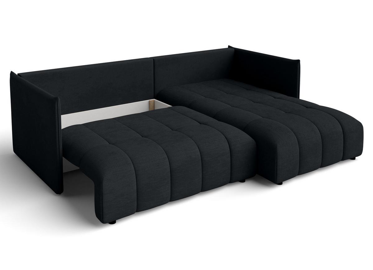 ECKSOFA L Form Cosmova Schwarz 248/180/83 cm mit Schlaffunktion - Schwarz, Kunststoff/Textil (248/180cm) - AX Living