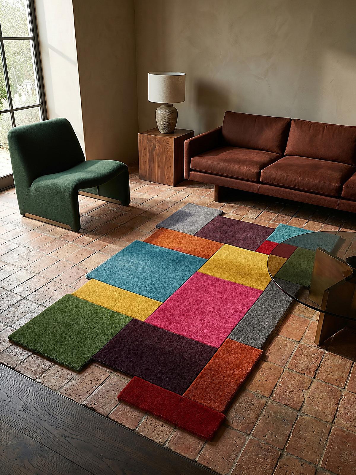 WOLLTEPPICH HALLEIN, geometrisch, Bunt, 150 x 240 cm - Multicolor, Textil (240/150cm) - KADIMA DESIGN