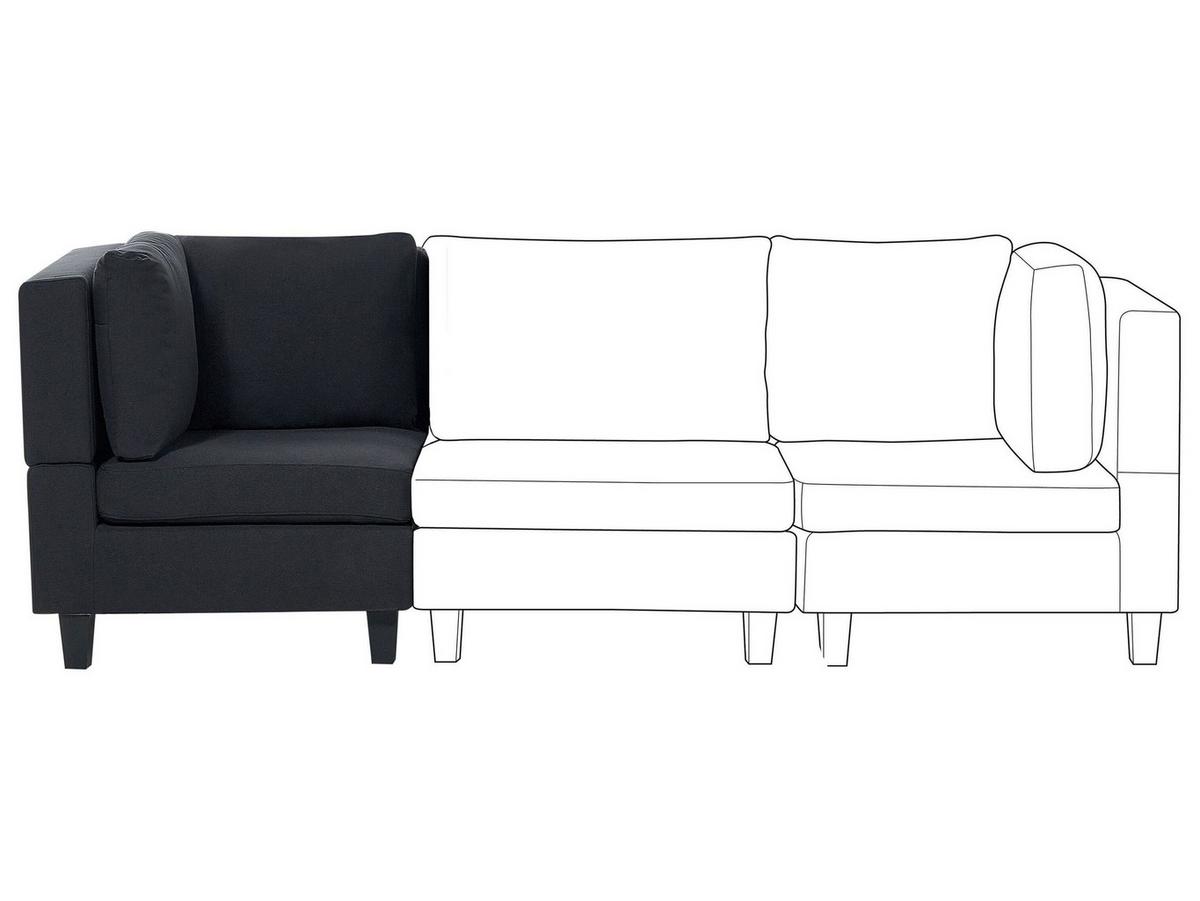 ECKMODUL Stoff Schwarz Unstad - Schwarz, Textil (76/72/76cm) - Beliani