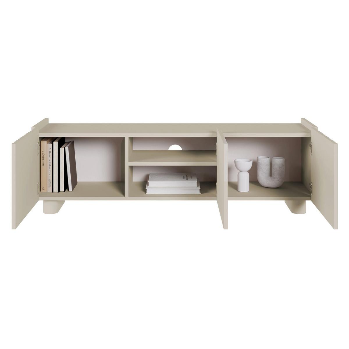 TV-LOWBOARD Fiorra Greige 144 cm - Kaschmir, Holzwerkstoff (144/49/38.3cm) - Selsey
