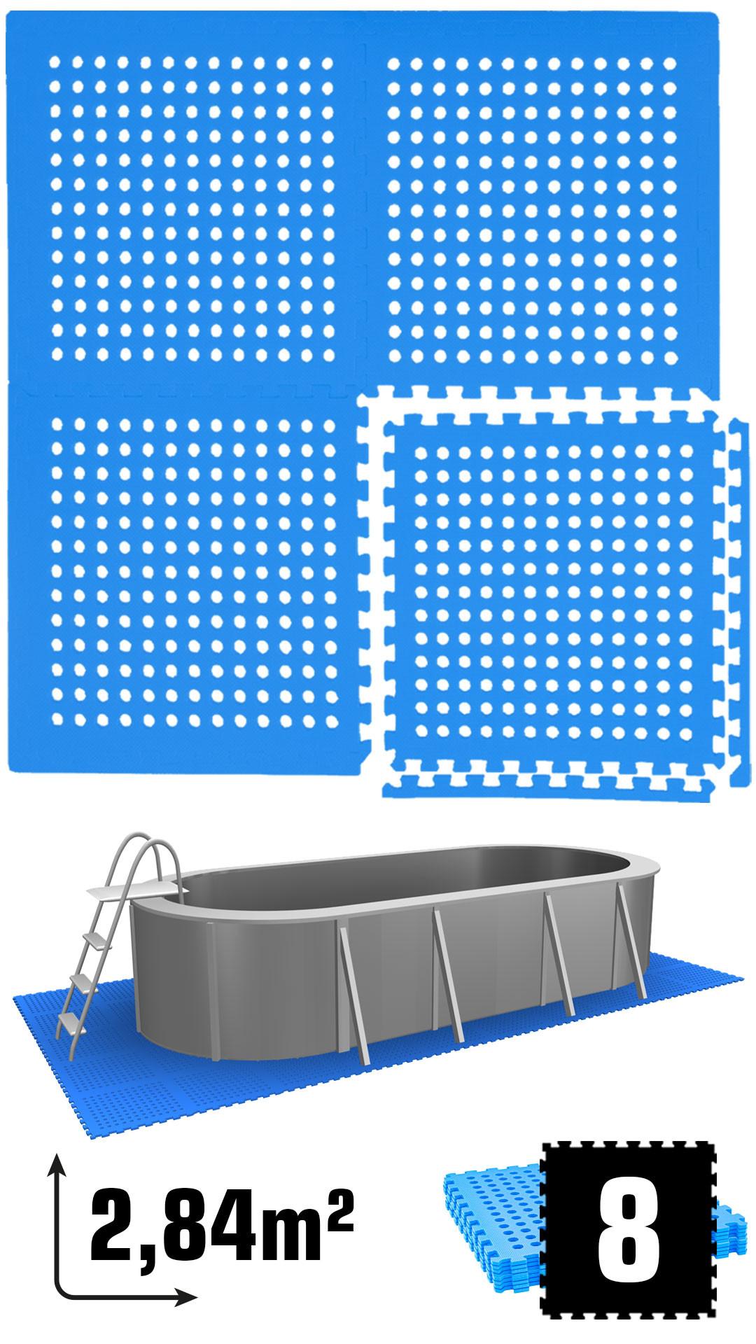 POOLMATTEN 2,8m² 8 EVA Matten 62 cm Blau - Blau, Kunststoff (62/62cm) - eyepower