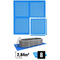POOLMATTEN 2,8m² 8 EVA Matten 62 cm Blau - Blau, Kunststoff (62/62cm) - eyepower