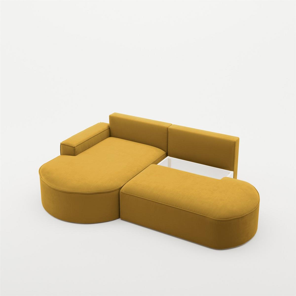 ECKSOFA Venedig Mit Schlaffunktion - Gelb, Holzwerkstoff/Textil (278/179cm) - Fun Möbel