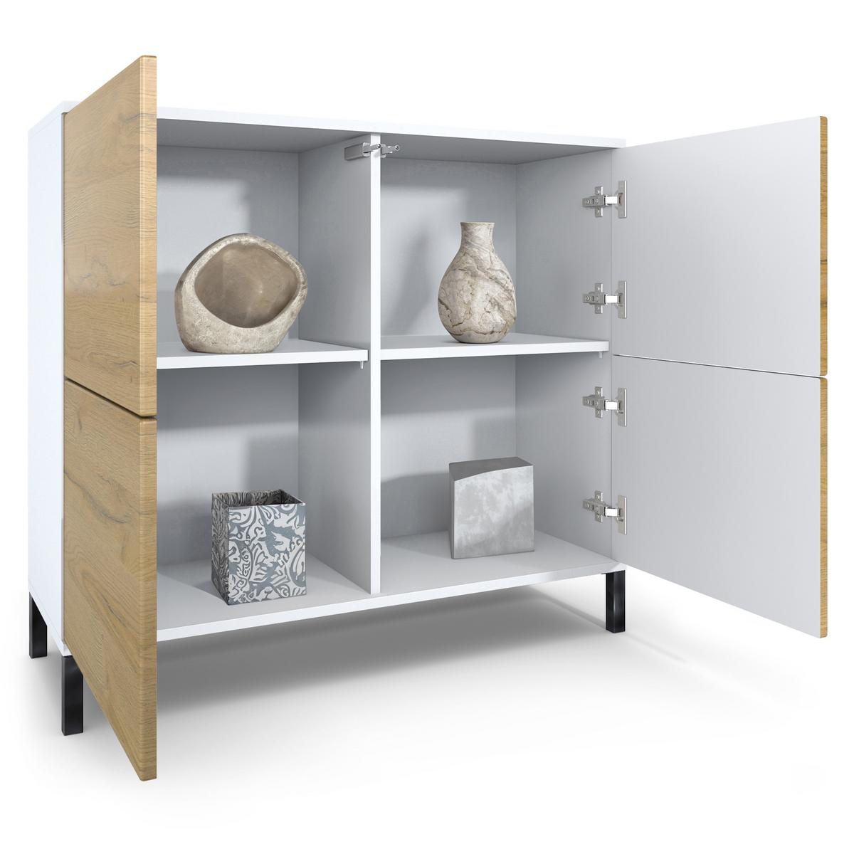 KOMMODE Rova Eiche Natur - Eichefarben, Holzwerkstoff (92.5/83.5/35cm) - Vladon