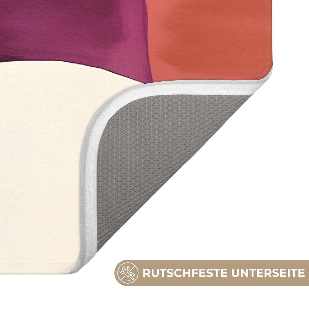 BADEMATTE Formen - Abstrakt - Farbenfroh 60x40 cm - Terracotta, Textil (60/40cm) - OnlyWow