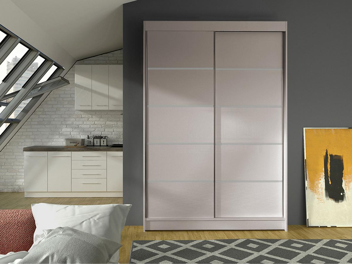 SCHWEBETÜRENSCHRANK Lino IV - Kaschmir, Holzwerkstoff/Metall (120/200/58cm) - MIRJAN24