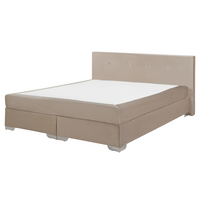 BOXSPRINGBETT 180/200cm Helles Beige Consul - Beige, Textil (180/200cm) - Beliani