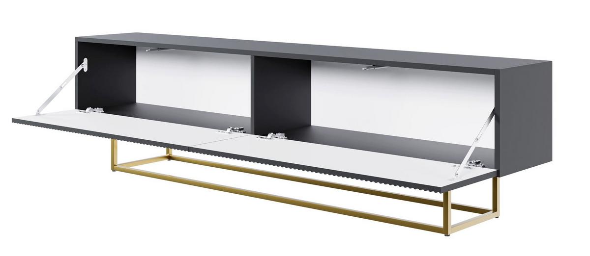 TV-SCHRANK Veldio Schwarz Gold 175 cm - Goldfarben/Schwarz, Holzwerkstoff/Metall (175/46.5/31.6cm) - Selsey