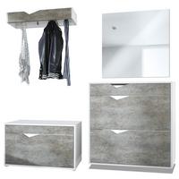 GARDEROBE Kolmio Fronten in Braun meliert - Graubraun, Holzwerkstoff (190/185/33cm) - Vladon