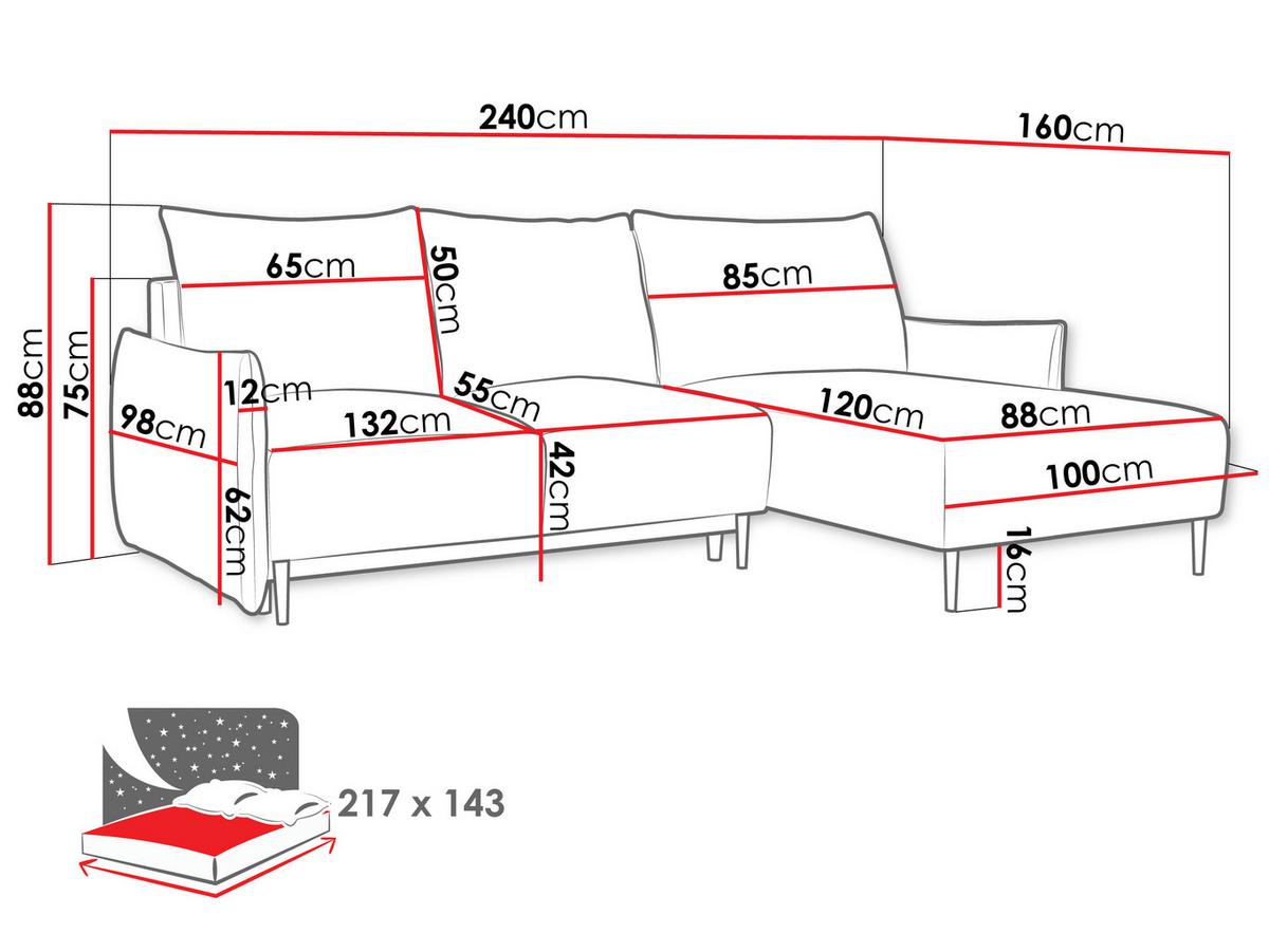 ECKSOFA Santi L - Beige/Schwarz, Holz/Textil (240/160cm) - MIRJAN24